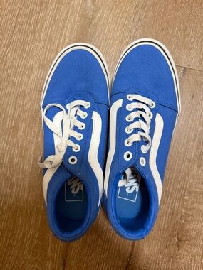 Vans Blue and White Canvas Old Skool Sneakers